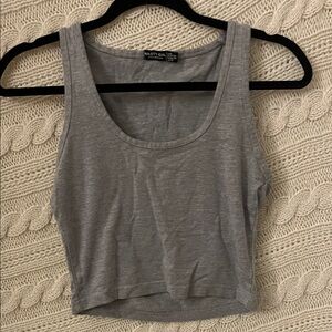 Nasty Gal Heather Gray Scoop Crop Tank